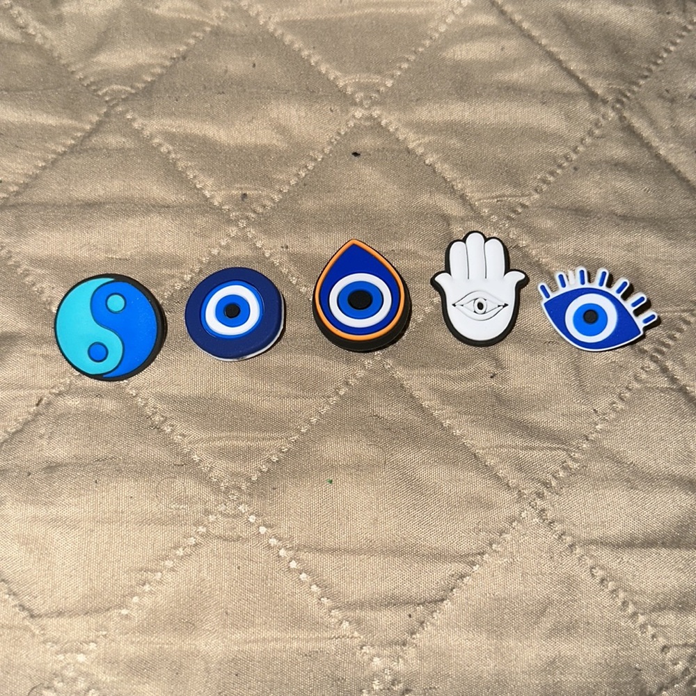 5 Croc charms jibbitz Hamsa evil eye 🧿 Persian protection free gift w/ purchase